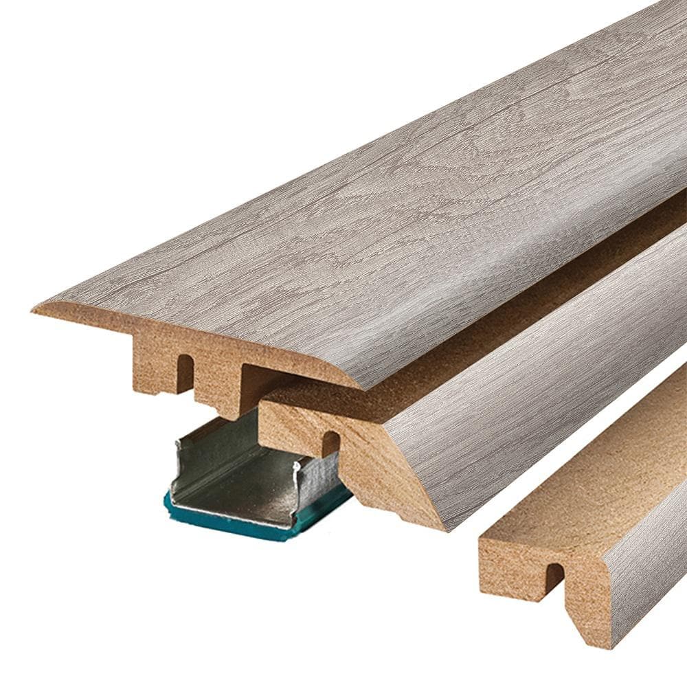 Silver 0.75 in. T x 2.37 in. W x 78.7 in. L Textured Wood Look Laminate Moulding/Trim 4 in 1 Molding price history on PriceWatchPro
