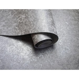 Heavy Metallic Texture Wallpaper Grey Paper Strippable Roll (Covers 57 sq. ft.)