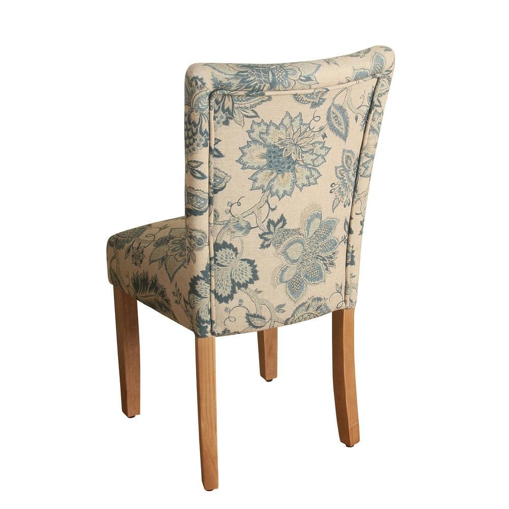 Lexie Vintage Indigo Linen Upholstered Parsons Side Chair Set