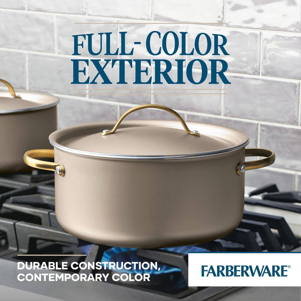 Champagne Aluminum Nonstick 5.5 Quart Dutch Oven with Lid