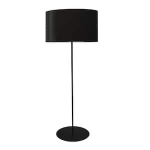 Maine 61 in. H 1-Light Black Floor Lamp with Fabric Shade