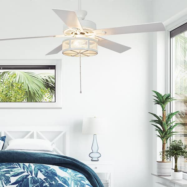 Paige 52 in. LED Indoor White Ceiling Fan with Light