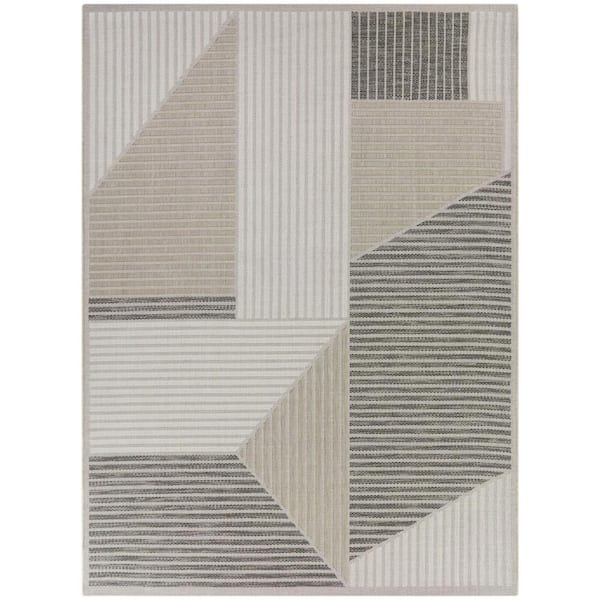 BALTA Ernesto Tan 8 ft. x 10 ft.  Geometric Indoor/Outdoor Area Rug