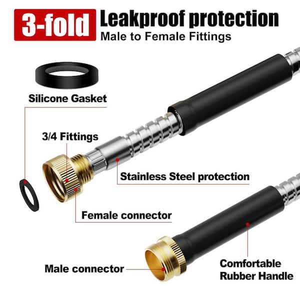 MISOPILY 3/4 in. x 75 ft. Heavy-Duty Stainless Steel Metal Garden