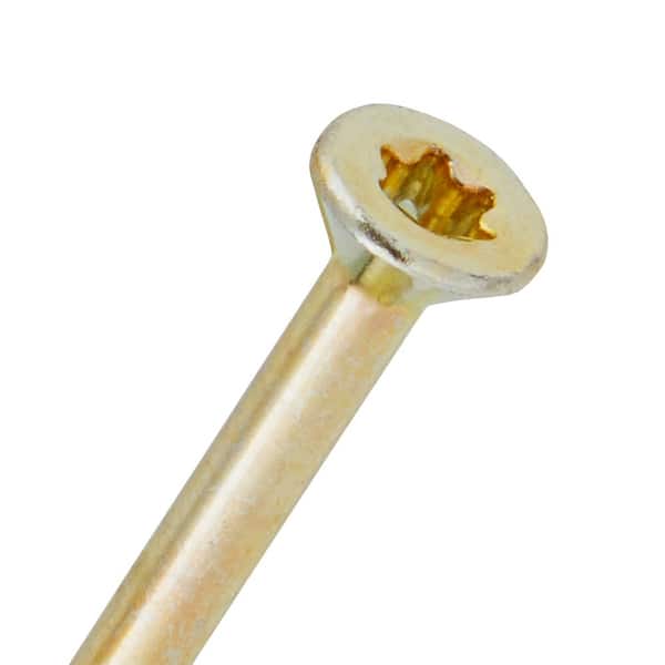 Everbilt #9 x 3 in. Yellow Zinc Star Torx Drive Flat Head Wood
