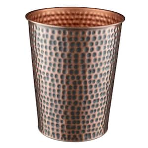 1.7 Gal. Copper Metal Wastebasket Trash Can for Home Office Bedroom Durable