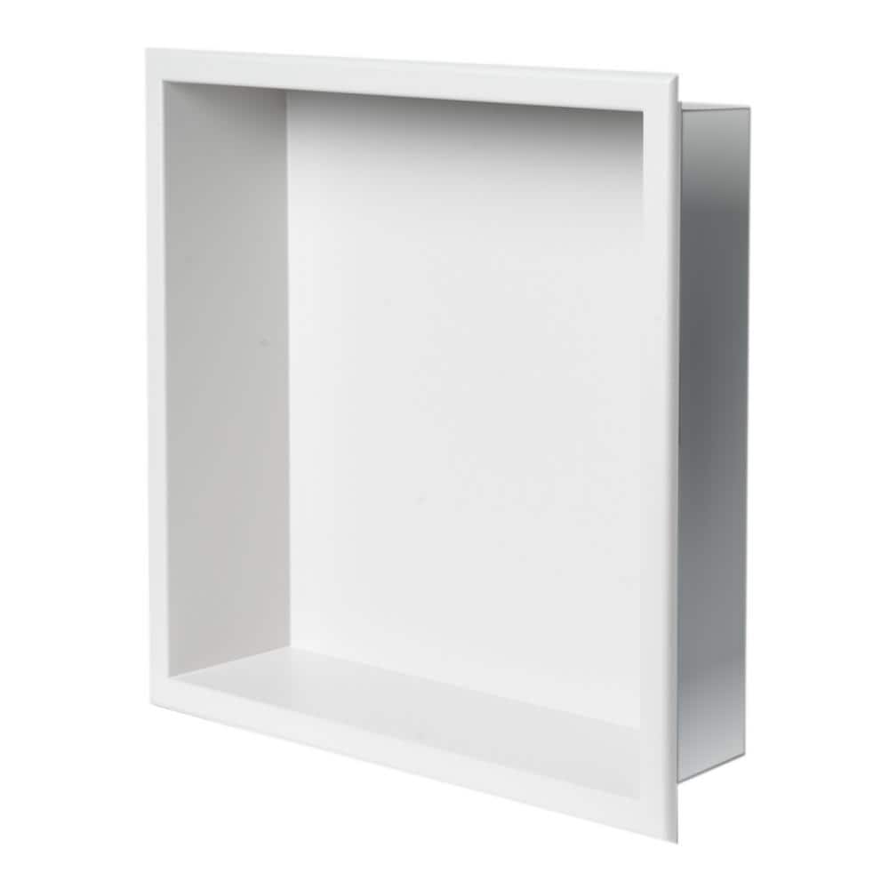 Matte White Stainless Steel 16" Wall Mount Shower Niche