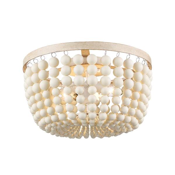 beaded flush light fixture