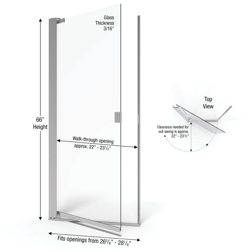 Armon 28" x 66" Oil-Rubbed Bronze Pivot Shower Door