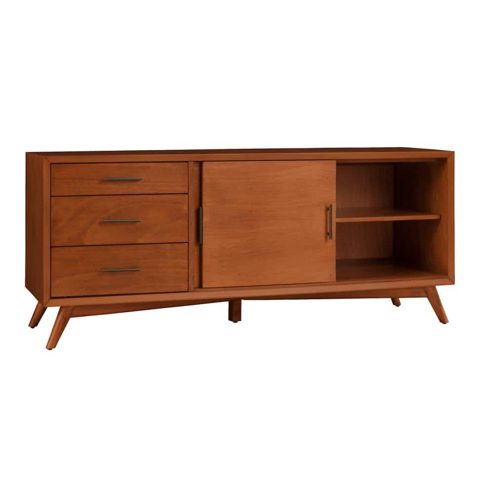 Flynn Transitional Acorn Brown Mahogany TV Console with Storage
