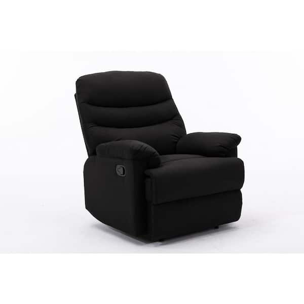 Unbranded 31.5 in. Width Big and Tall Black Microfiber 2-Point Massage Power Recliner