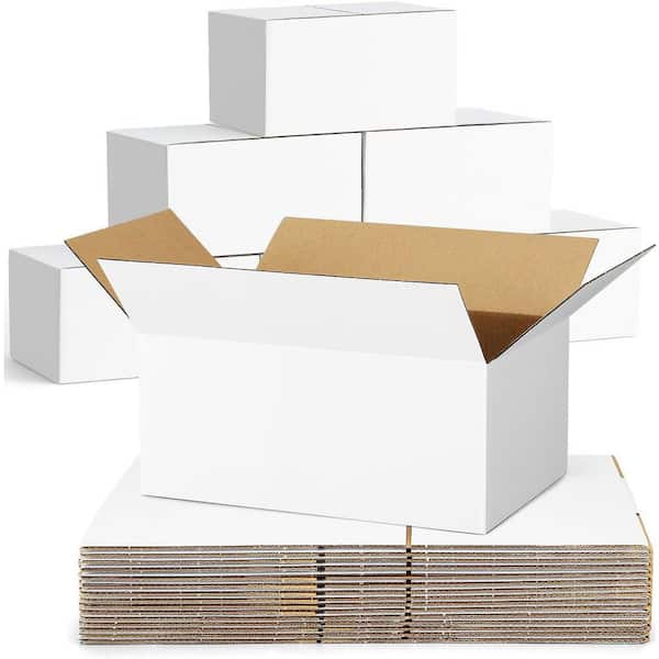 Unbranded 9.68 lb. 10 x 7 x 5 in. Corrugated Cardboard Small Shipping Boxes for Packaging and Mailing 40 Pack White