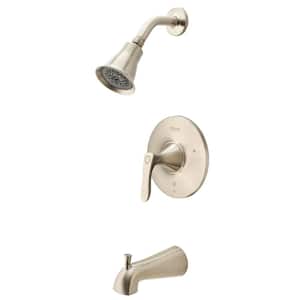 Weller 1-Handle Tub and Shower Faucet Trim Kit in Brushed Nickel (Valve Not Included)