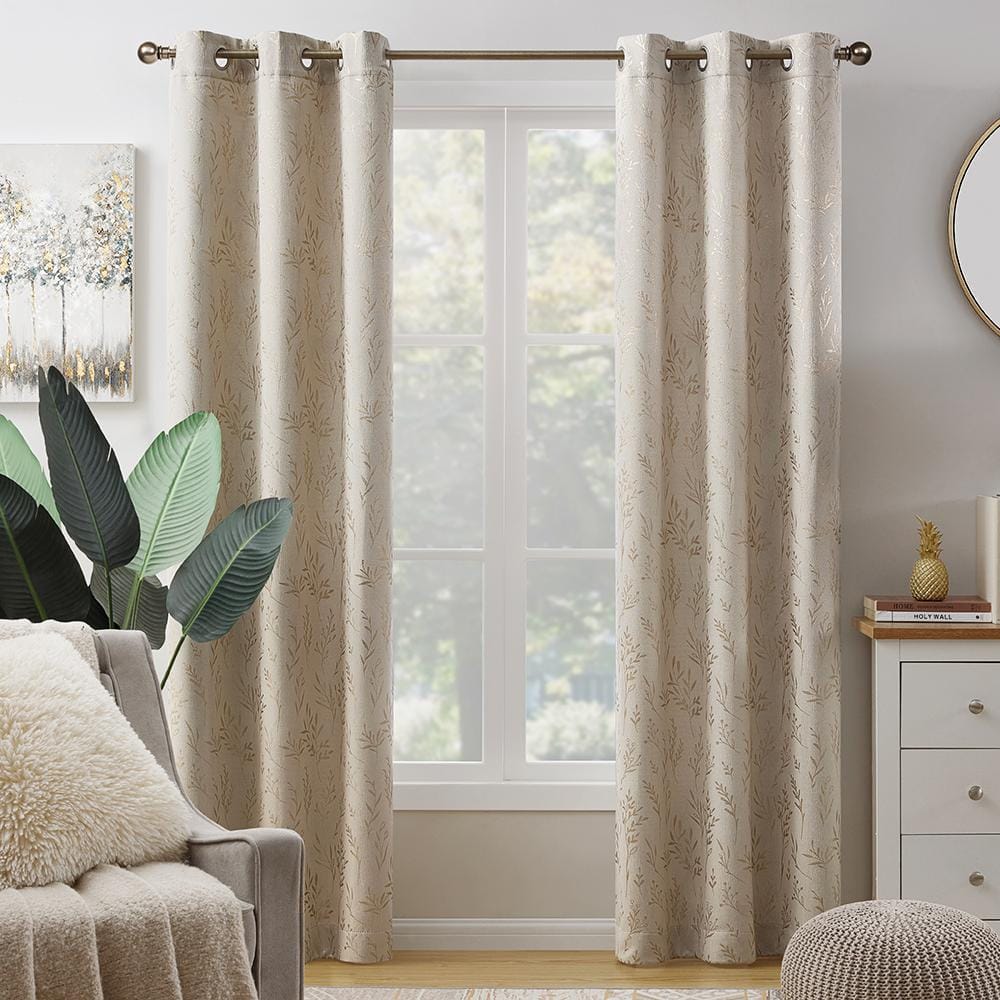 Golden Leaves 38 in. W x 84 in. L Grommet Blackout Curtain (Single Panel) price history on PriceWatchPro