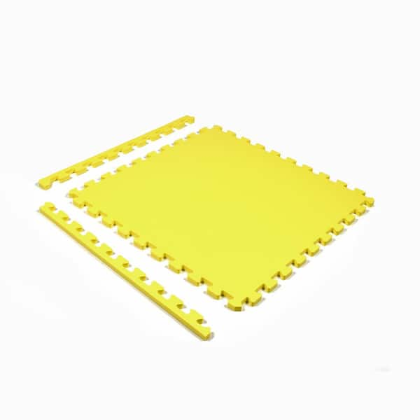 Premium White 24 in. W x 24 in. L Foam Kids and Gym Interlocking Tiles  (58.1 sq. ft.) (15-Pack)