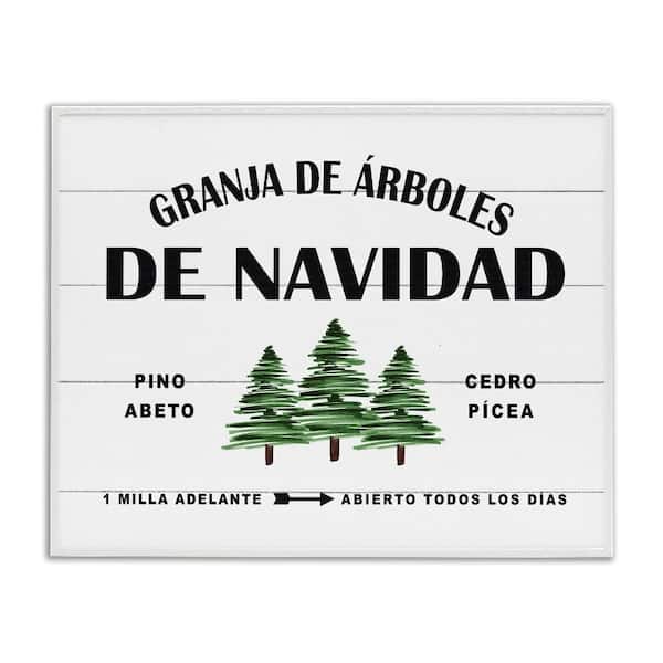 Stupell Industries Christmas Tree Farm by Lettered and Lined White Framed Abstract Giclee Art Print 16 in. x 20 in.