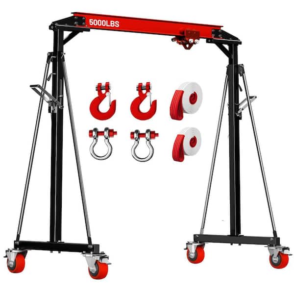 2 Ton Portable Gantry Crane-Adjustable Height and Width, Heavy-Duty Shop Lift Hoist with 2 Ton Manual Trolley