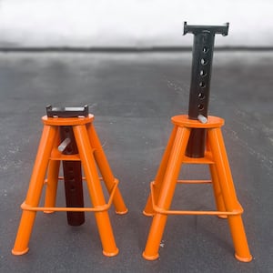 10 Ton Medium Height Pin Type Jack Stand Set, Adjustable Height (2-Pack)