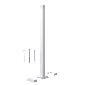 36 in. H x 4 in. W White Aluminum Deck Railing Stair Post Kit