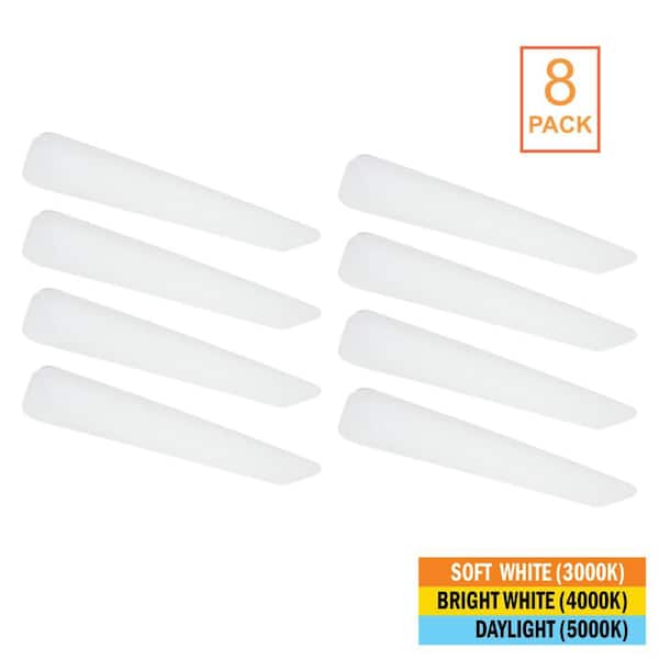 8-Pack 48 in. x 10 in. Classic White LED Flush Mount Closet Light 3200 Lumens 40-Watt Adjustable CCT Kitchen Light