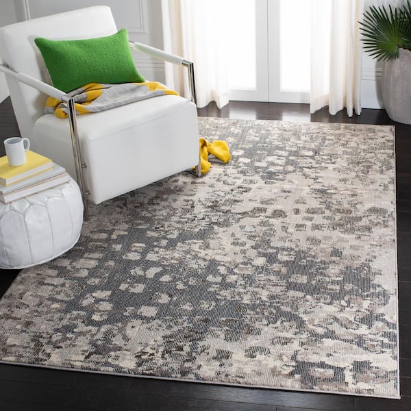 Madison Gray/Beige 5 ft. x 5 ft. Geometric Abstract Square Area Rug