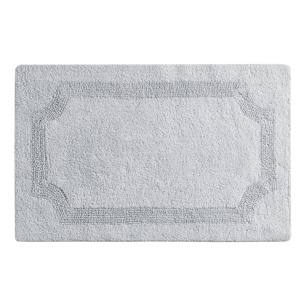 Laura Ashley Light Gray Reversible Cotton Bath Rug 17" x 24"