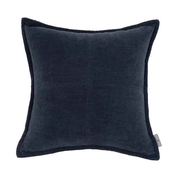 EVERGRACE Lambent Cross Stitch Square Pillow 18 in. x 18 in. Fedral Blue