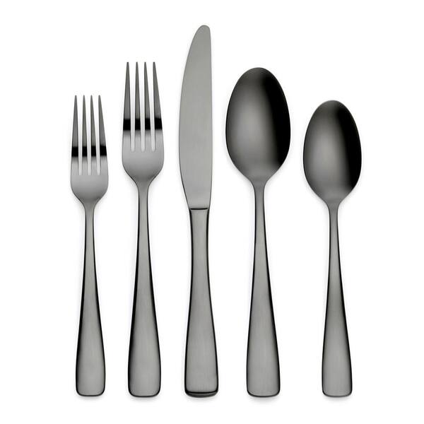 Ornative Tableware Luna 20-Piece Black 18/0 Stainless Steel Flatware Set (Service for 4)