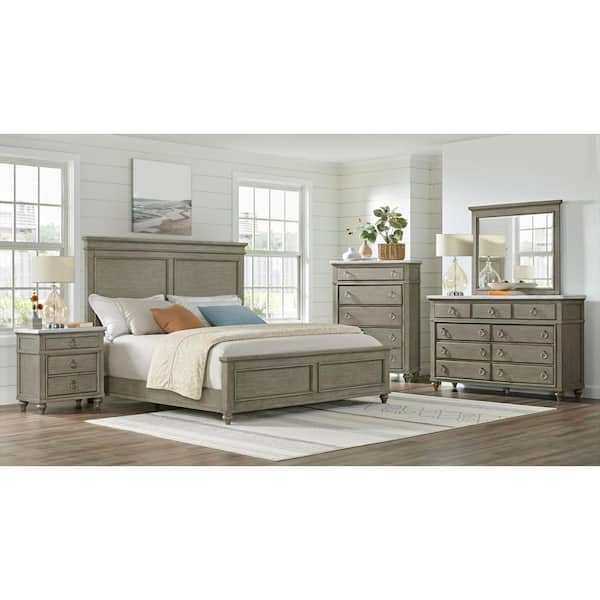 Picket House Furnishings Picket House Furnishings Bessie 9-Drawer Dresser with White Marble Top in Grey