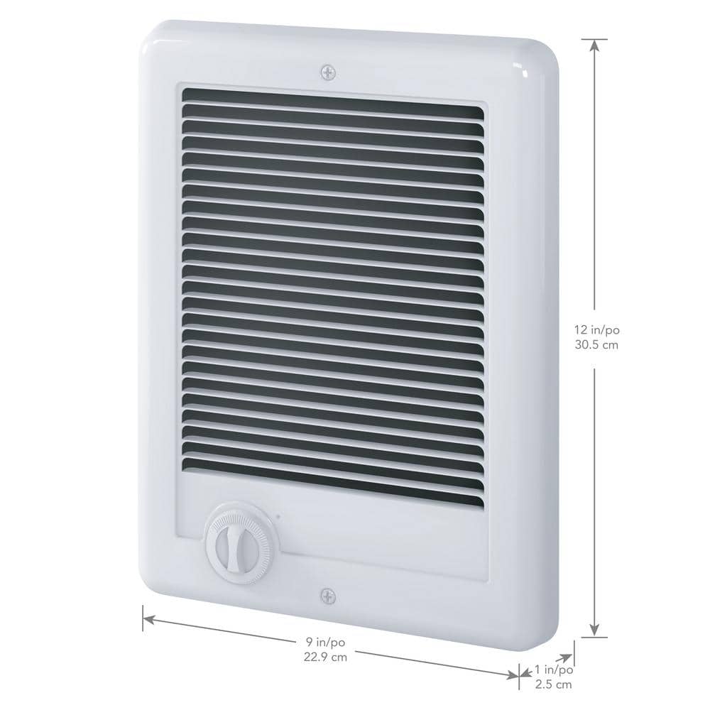 White Electric Wall Heater with Adjustable Thermostat