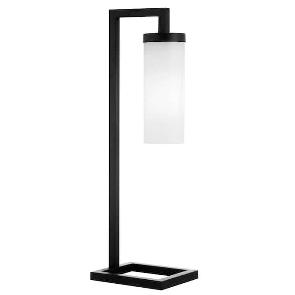 Meyer&Cross Malva 26 in. Blackened Bronze Table Lamp with White Milk Glass Shade