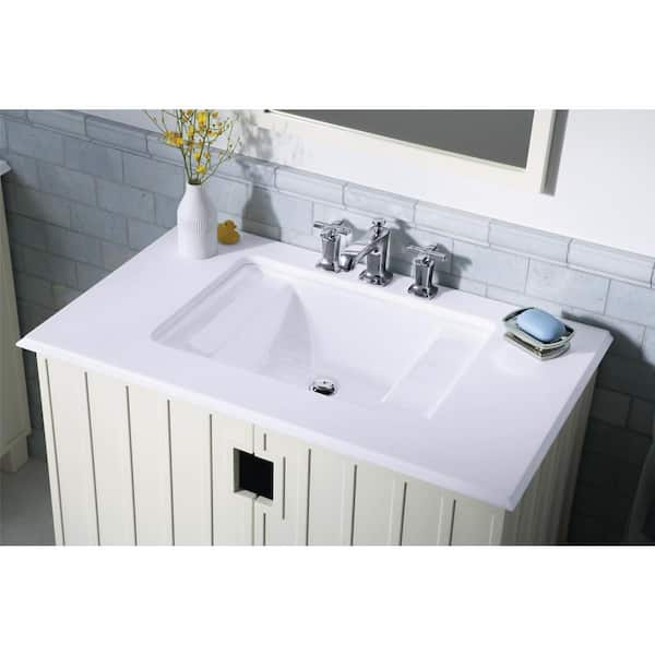 KOHLER Ledges Undermount Cast Iron Bathroom Sink in White with Overflow Drain