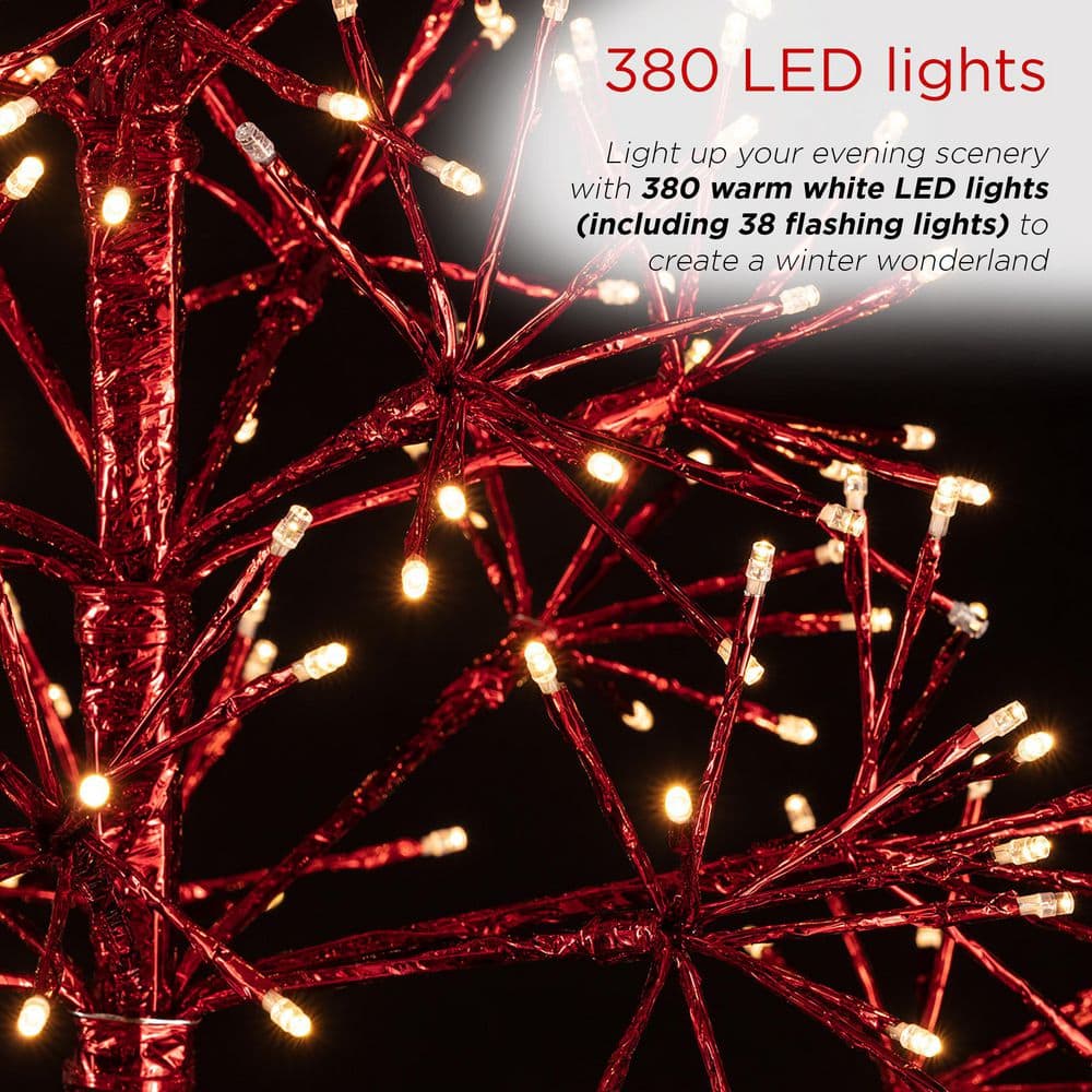 Alpine Red 53" Outdoor Christmas Tree with LED Lights