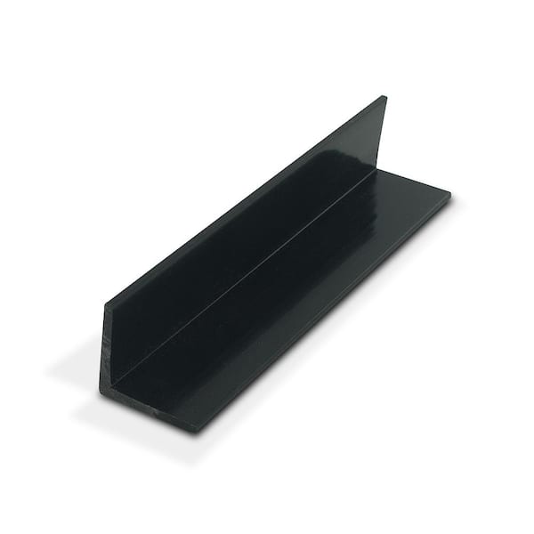 Outwater 1-1/2 in. D x 1-1/2 in. W x 72 in. L Black PVC Plastic 90° Even Leg Angle Moulding 108 Total Lineal Feet (18-Pack)