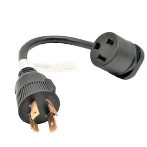 1 ft. 10/3 STW 3-Wire Generator 4-prong 30 Amp L14-30P Plug to Welder 6-50R Receptacle Adapter Cord