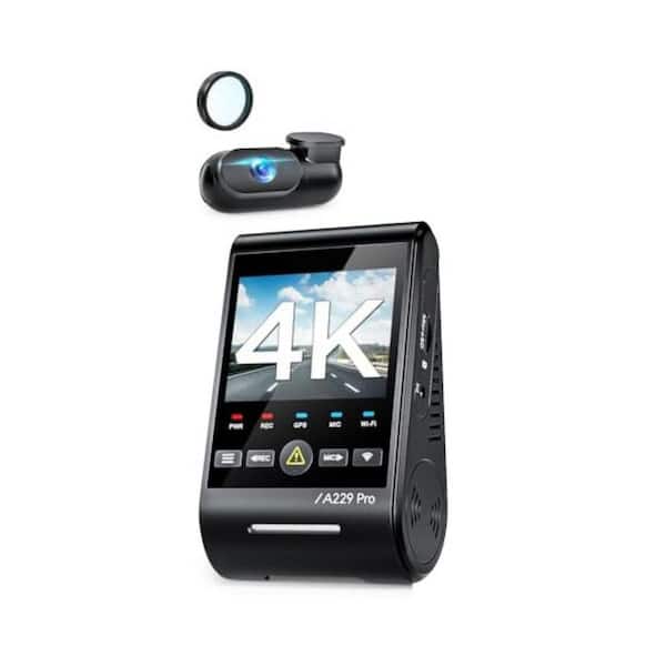 4K HDR Dual Dash Cam with Front and Rear Recording, Voice Control, GPS, and 5GHz Wi-Fi