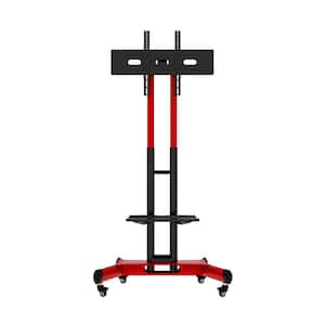 Universal Swivel Height Adjustable Table with Tilt TV Stand for 32-80 in. TVs, Max VESA 23 in. x 15 in. (Red)