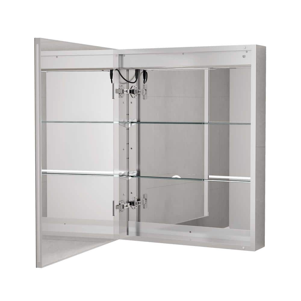 24 in. W x 30 in. H Rectangular Aluminum Light Medicine Cabinet with Mirror