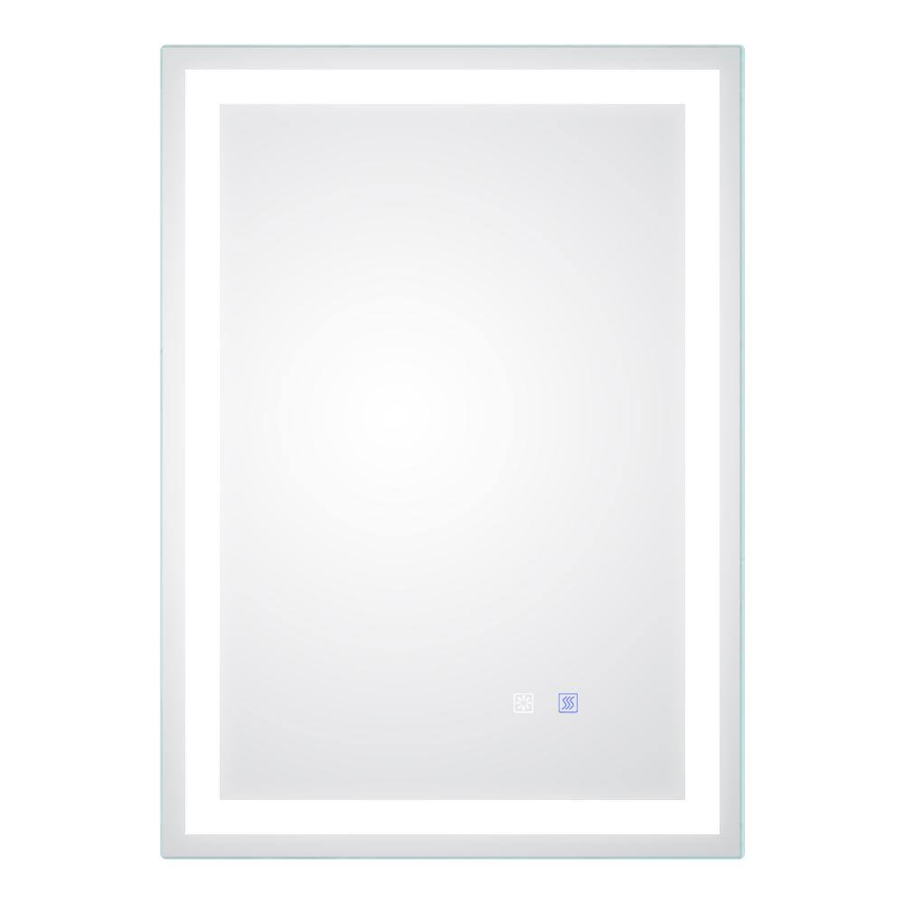 20 in. W x 28 in. H Large Rectangular Frameless Anti-Fog and Touch Sensor W