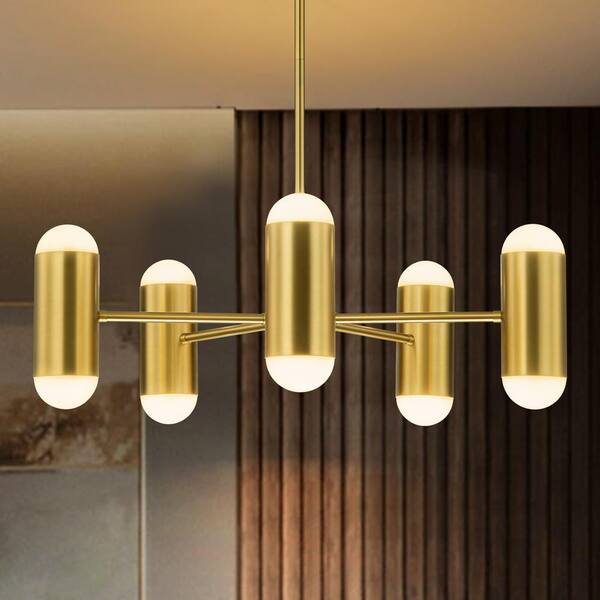 Progress Lighting Zag 3-Light Gold Modern/Contemporary Chandelier