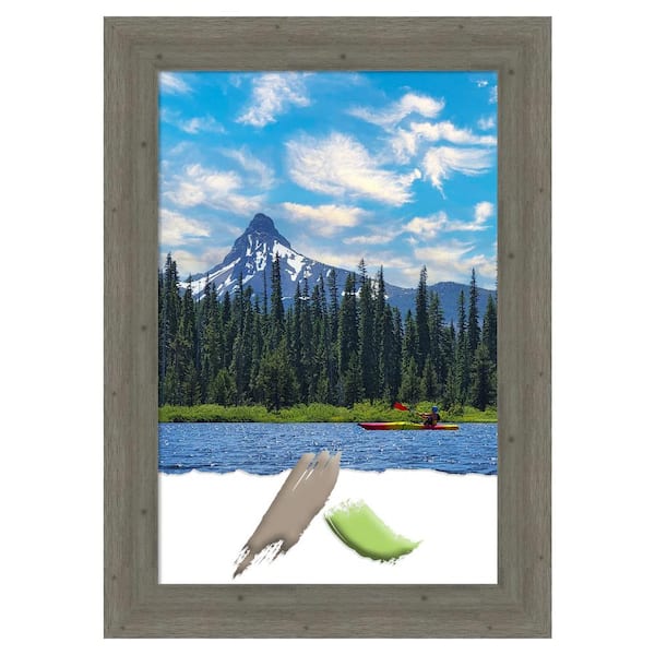 Amanti Art Fencepost Grey Wood Picture Frame Opening Size 24 x 36 in.