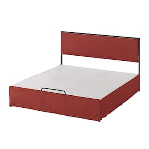 Nicky Modern 2 Piece King Bedroom Set with Metal Base-CORAL