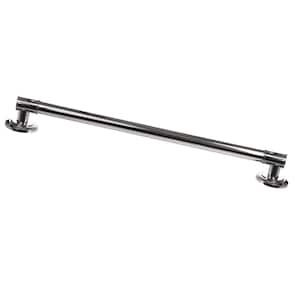24 in. x 1-1/4 in. Decorative Grab Bar in Polished Stainless Steel