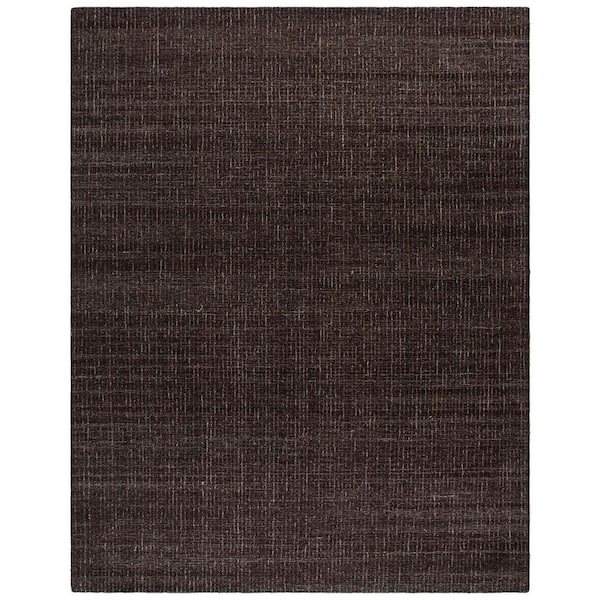 Abstract 9 ft. x 12 ft. Dark Brown Speckled Area Rug
