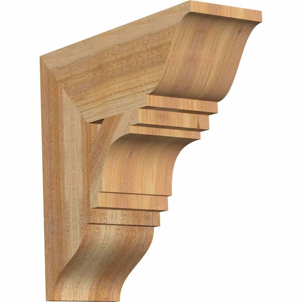Ekena Millwork 6 in. x 18 in. x 18 in. Western Red Cedar Merced Traditional Rough Sawn Bracket
