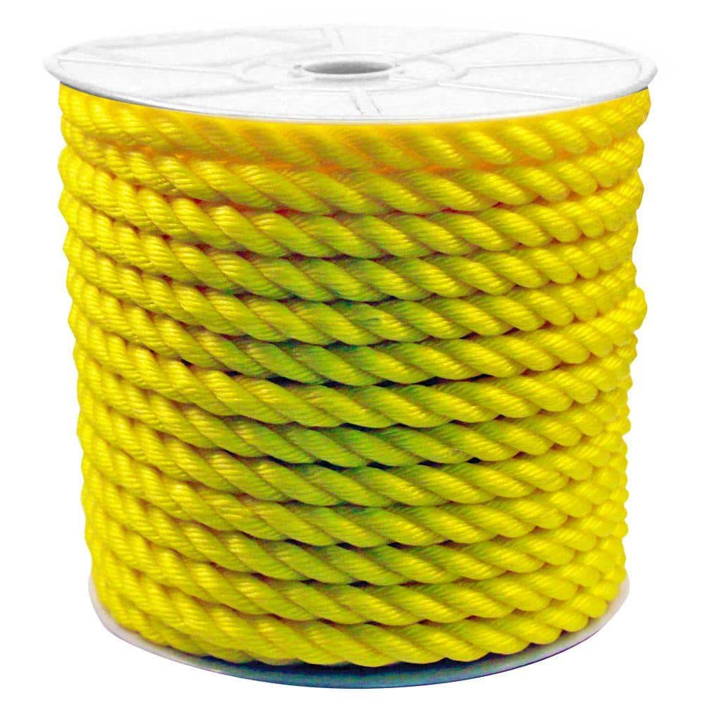 600//Case 3//8 Yellow Poly Bag Guy Twisted Polypropylene Rope 2,450 lb