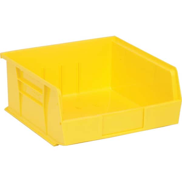 QUANTUM STORAGE SYSTEMS Ultra Series Stack and Hang 6 Gal. Storage Bin in Yellow (6-Pack)