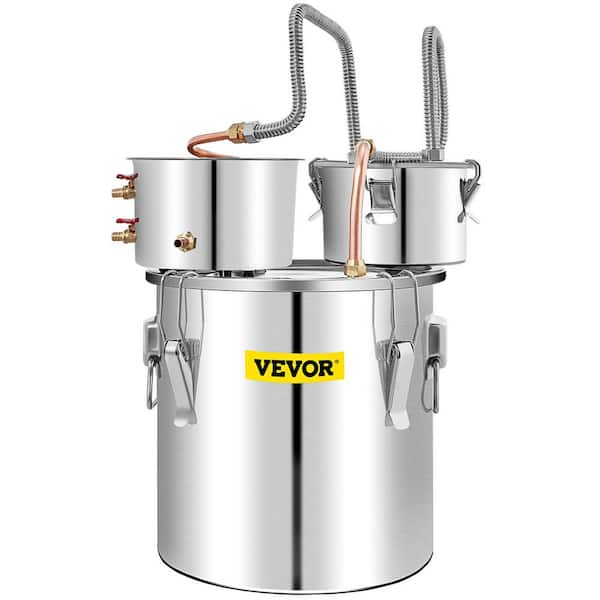 Alcohol Still, 13.2 Gal. / 50L Stainless Steel Water Alcohol Distiller, Thermometer, DIY Whisky Wine Brandy, Silver