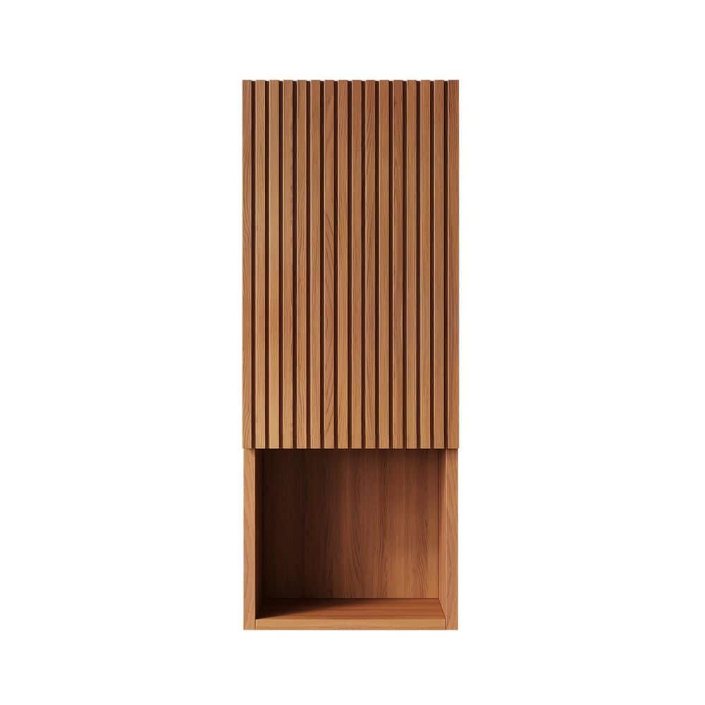 11.81 in. W x 35.43 in. H Narrow Bath Vanity Brown Oak Plywood Surface Mount Medicine Cabinet without Mirror with Door price history on PriceWatchPro
