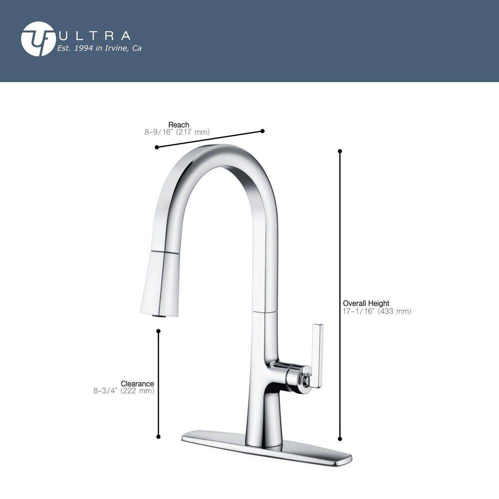 Matte Black Brass Single-Handle Pull-Down Kitchen Faucet